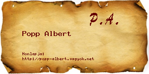 Popp Albert névjegykártya